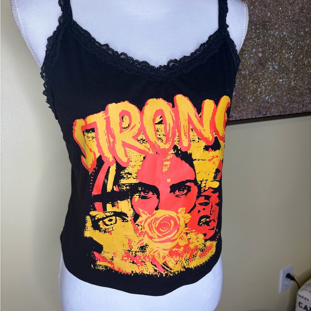 SHEIN Black and Yellow Graphic Camisole